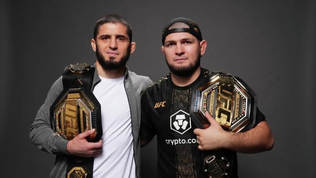 Ислам Махачев и Хабиб Нурмагомедов